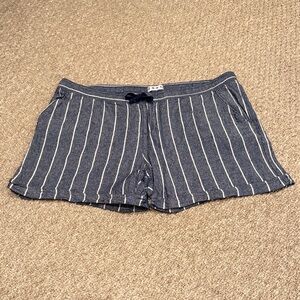 Ash Blue Athletic Shorts with White Stripes